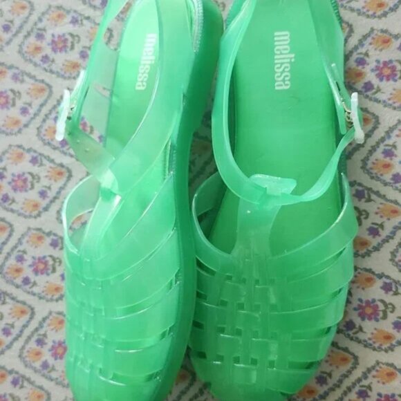 Jelly green sandals size 7 - Picture 2 of 5